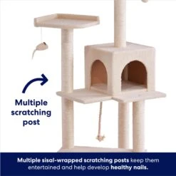 Frisco 57-in Faux Fur Cat Tree & Condo -Frisco Pet Hub 101805 PT2. AC SS1800 V1667229735