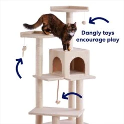Frisco 57-in Faux Fur Cat Tree & Condo -Frisco Pet Hub 101805 PT3. AC SS1800 V1667229733