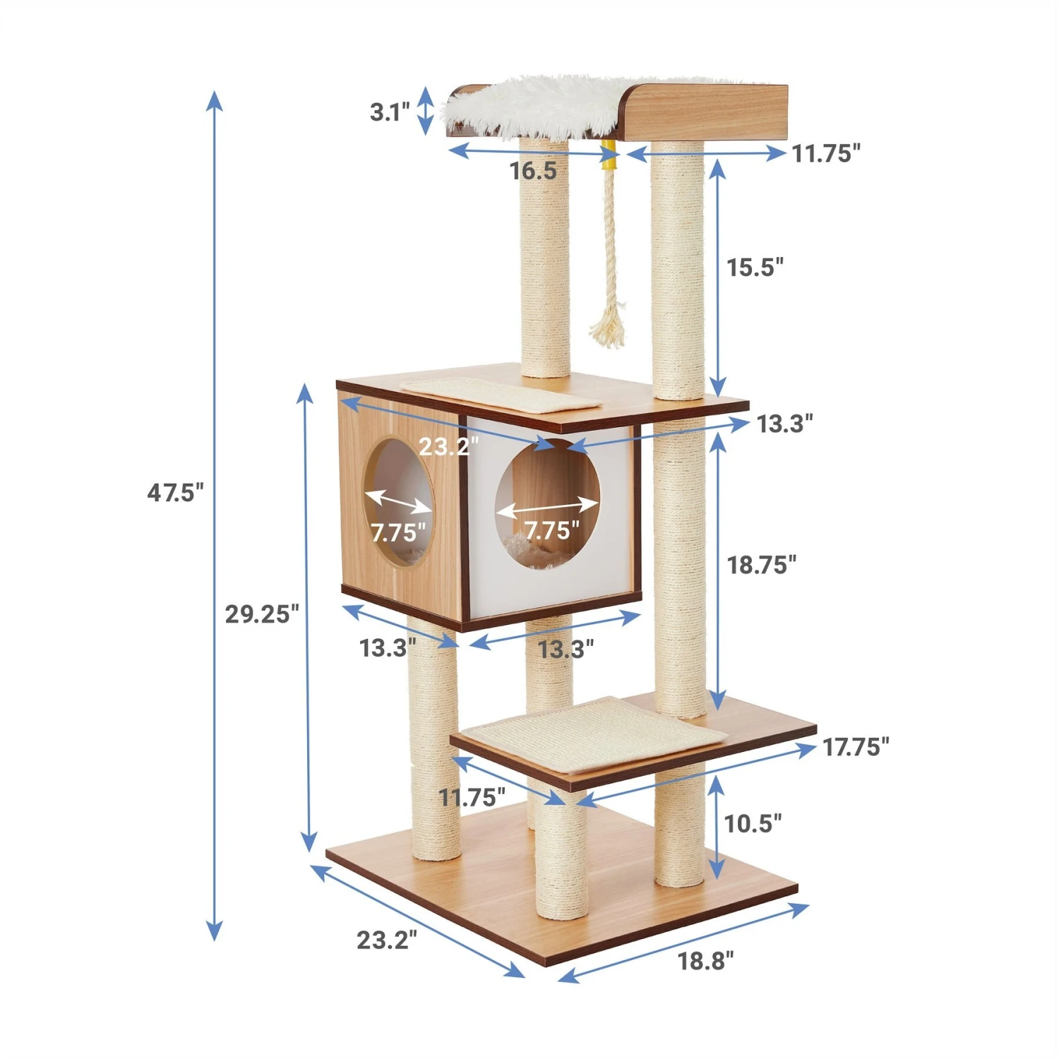 Frisco 47.5-in Modern Cat Tree & Condo Frisco 47.5-in Modern Cat Tree & Condo -Frisco Pet Hub 177904 PT1. AC SS1800 V1584452074