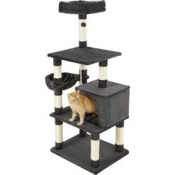 Frisco 59-in Faux Fur Cat Tree & Condo -Frisco Pet Hub 180387 PT5. AC SS1800 V1584453425