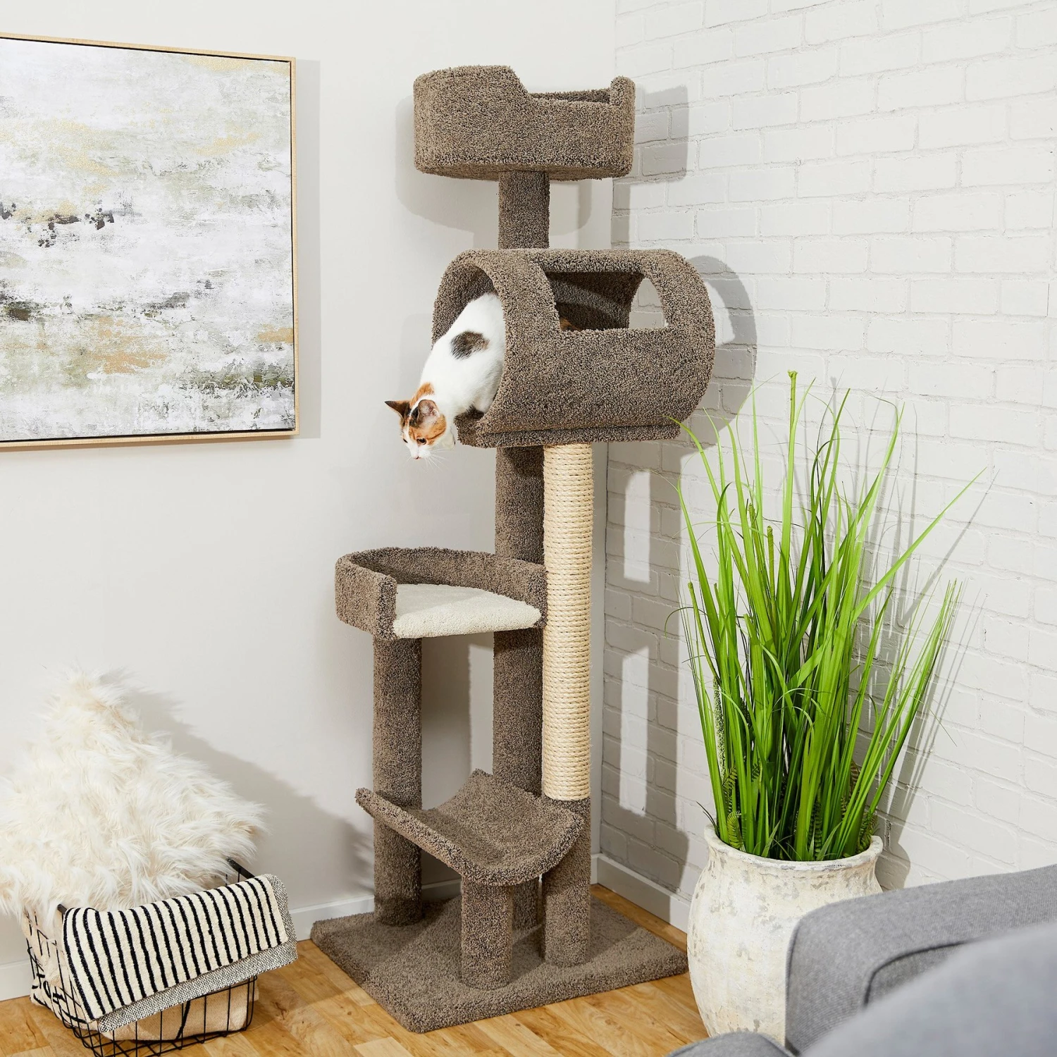 Frisco 69-in Real Carpet Wooden Cat Tree Frisco 69-in Real Carpet Wooden Cat Tree -Frisco Pet Hub 208926 MAIN. AC SS1800 V1602681982