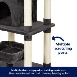 Frisco 66-in Cat Tree With Bed, Condo, Lounge Basket & Top Perch -Frisco Pet Hub 214381 PT4. AC SS1800 V1667229235