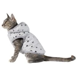 Frisco Mediumweight Silver Polka Dotted Insulated Dog & Cat Coat -Frisco Pet Hub 224017 PT2. AC SS1800 V1600266087
