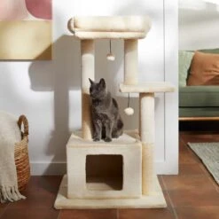 Frisco 40-in Faux Fur Cat Tree & Condo