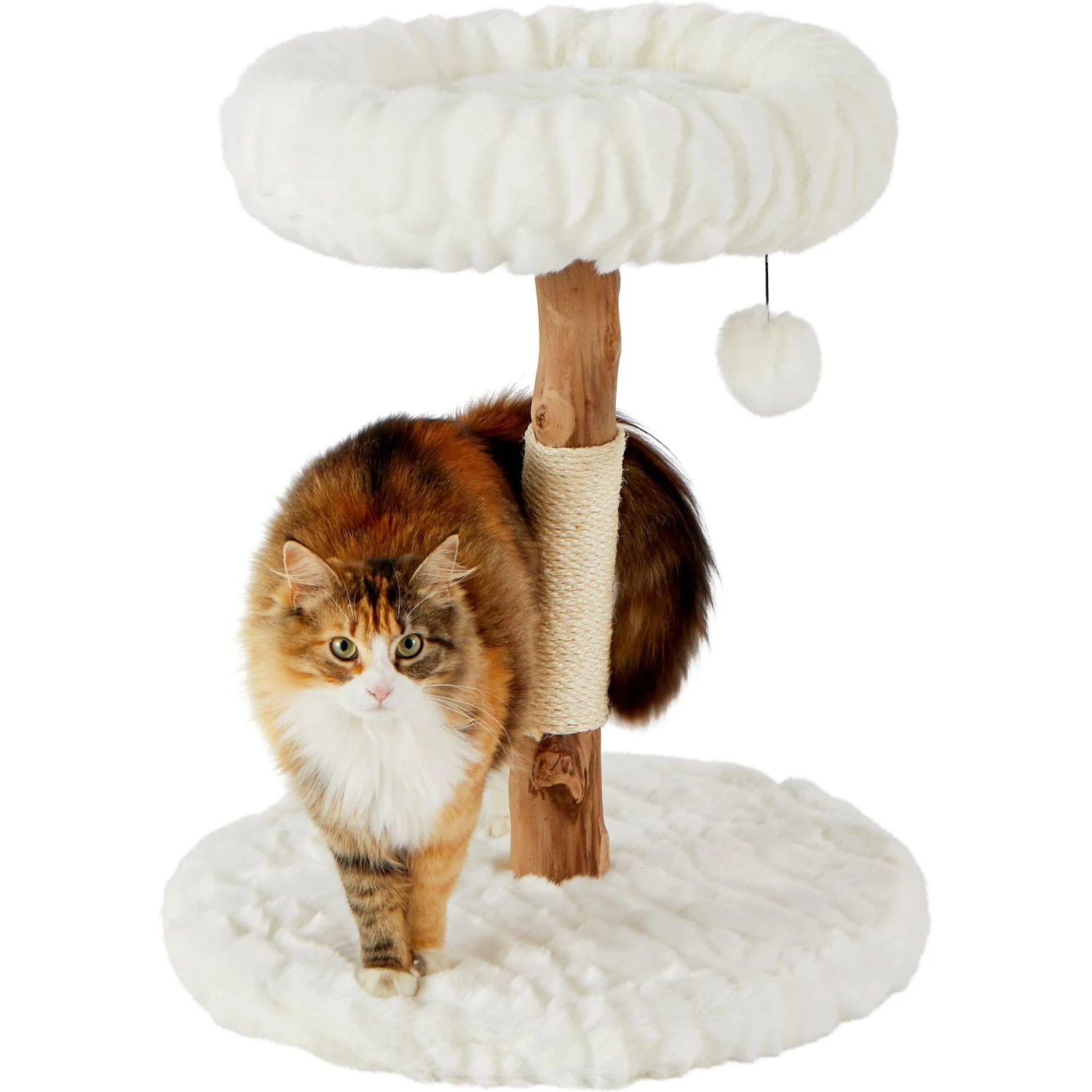 Frisco Natural Wood Modern Cat Tree with Toy, Ivory, Small Frisco Natural Wood Modern Cat Tree With Toy, Ivory, Small -Frisco Pet Hub 236559 PT2. AC SS1800 V1615987338