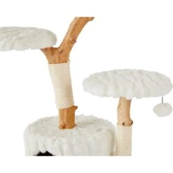 Frisco Natural Wood Modern Cat Tree With Toy, Ivory, Large -Frisco Pet Hub 236563 PT4. AC SS1800 V1615987629