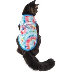 Frisco Pawsitive Vibes Tiedye Print Dog & Cat T-Shirt -Frisco Pet Hub 248783 PT2. AC SS1800 V1637679097