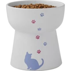 Frisco Cat Print Non-Skid Elevated Ceramic Cat Bowl, Tall -Frisco Pet Hub 256099 PT5. AC SS1800 V1616522652