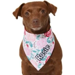 Frisco Watercolor Roses Personalized Dog & Cat Bandana -Frisco Pet Hub 267531 PT5. AC SS1800 V1632424286