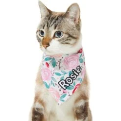 Frisco Watercolor Roses Personalized Dog & Cat Bandana -Frisco Pet Hub 267531 PT6. AC SS1800 V1632421576