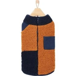 Frisco Lightweight Colorblock Dog & Cat Zippered Sherpa Fleece Vest, Blue/Brown -Frisco Pet Hub 268191 PT4. AC SS1800 V1628823178