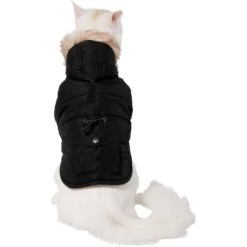 Frisco Mid-Heavyweight Cinching Insulated Dog & Cat Parka, Black/Red Plaid -Frisco Pet Hub 268382 PT2. AC SS1800 V1628797605