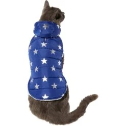 Frisco Mediumweight Metallic Star Print Insulated Dog & Cat Parka, Navy -Frisco Pet Hub 268413 PT2. AC SS1800 V1628797317
