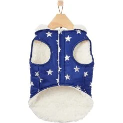 Frisco Mediumweight Metallic Star Print Insulated Dog & Cat Parka, Navy -Frisco Pet Hub 268413 PT5. AC SS1800 V1628821999
