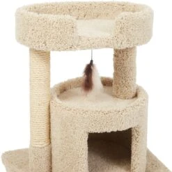 Frisco 27-in Real Carpet Cat Tree With Condo And Oval Perch -Frisco Pet Hub 282747 PT3. AC SS1800 V1621949602