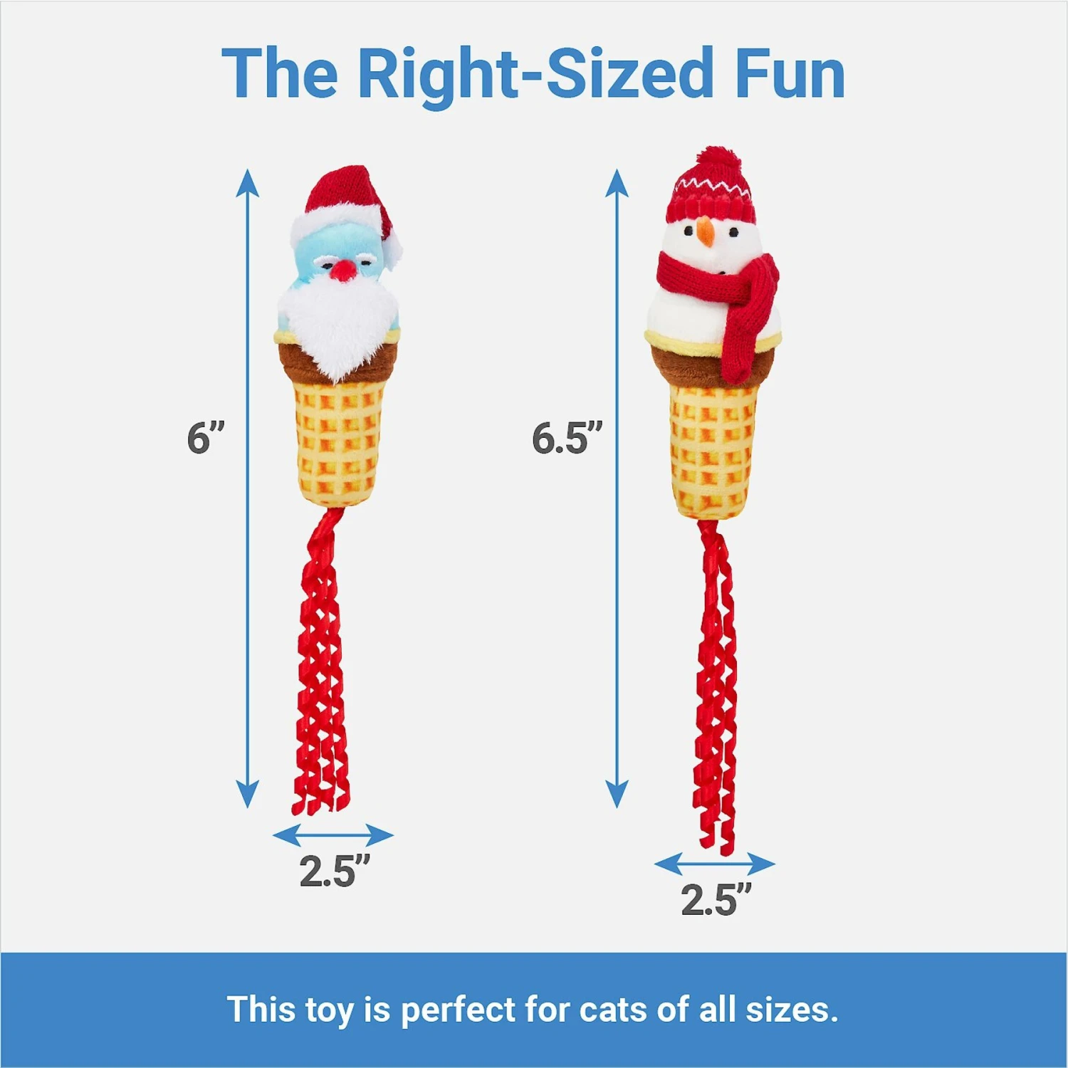 Frisco Holiday Santa & Snowman Ice Cream Cones Plush Cat Toy with Catnip, 2 count Frisco Holiday Santa & Snowman Ice Cream Cones Plush Cat Toy With Catnip, 2 Count -Frisco Pet Hub 287373 PT1. AC SS1800 V1637704666