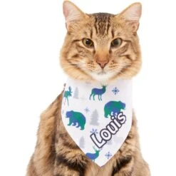 Frisco Buffalo Plaid Winter Animals Personalized Dog & Cat Bandana -Frisco Pet Hub 301365 PT7. AC SS1800 V1628100091