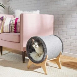 Frisco Modern Round Elevated Cat Bed & Frisco Modern Tunnel Elevated Cat Bed -Frisco Pet Hub 303470 PT7. AC SS1800 V1623061662