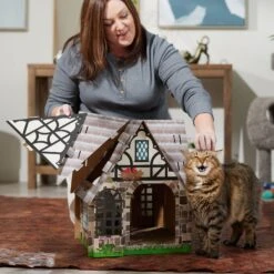 Frisco Tudor House Cardboard Cat House -Frisco Pet Hub 308815 PT3. AC SS1800 V1696880189