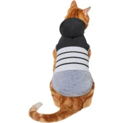 Frisco Gray Striped Dog & Cat Hoodie -Frisco Pet Hub 317305 PT2. AC SS1800 V1646434346