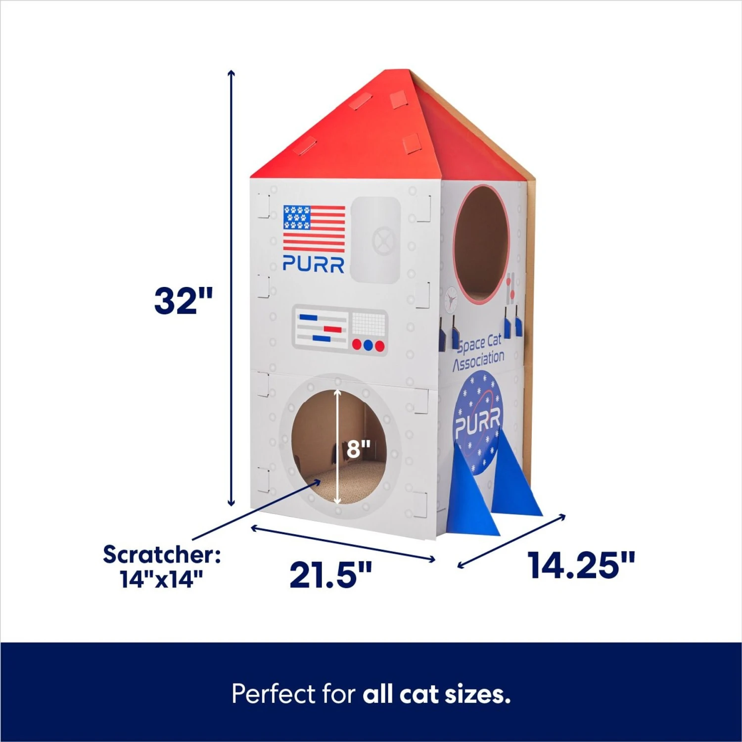 Frisco Spaceship Cardboard Cat House, 2-Story Frisco Spaceship Cardboard Cat House, 2-Story -Frisco Pet Hub 317721 PT1. AC SS1800 V1689340733