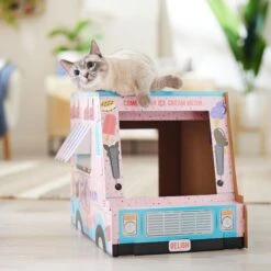 Frisco Ice Cream Truck Cardboard Cat House, 2-Story 3 Frisco Ice Cream Truck Cardboard Cat House, 2-Story -Frisco Pet Hub 317729 PT3. AC SS1800 V1676566491