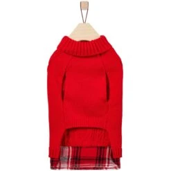 Frisco Plaid Cable Knit Dog & Cat Sweater -Frisco Pet Hub 353611 PT5. AC SS1800 V1659726594