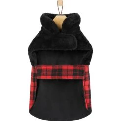 Frisco Mediumweight Plaid Faux Fur Dog & Cat Jacket -Frisco Pet Hub 353847 PT5. AC SS1800 V1661259569