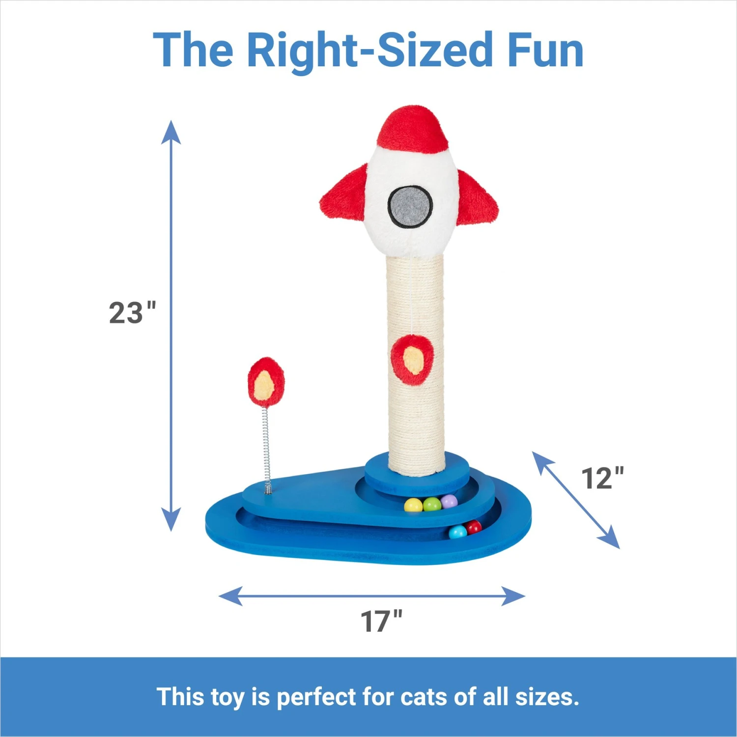 Frisco Rocket Ship 23" Sisal Cat Scratching Post with Play Base Frisco Rocket Ship 23" Sisal Cat Scratching Post With Play Base -Frisco Pet Hub 371365 PT1. AC SS1800 V1664553661