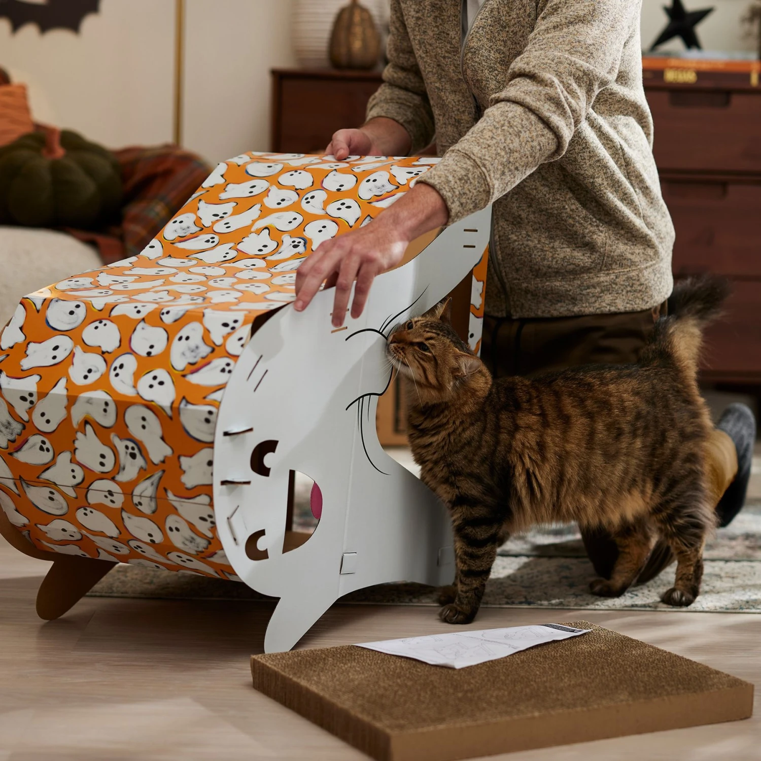 Frisco Halloween Cutie Ghost Cardboard Cat House with Catnip Frisco Halloween Cutie Ghost Cardboard Cat House With Catnip -Frisco Pet Hub 668358 PT3. AC SS1800 V1689343955