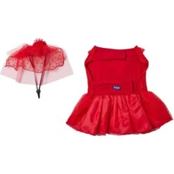 Frisco Red Ruffle Dog & Cat Dress + Headpiece -Frisco Pet Hub 707286 PT5. AC SS1800 V1689277340