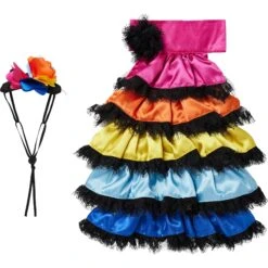 Frisco Ruffle Party Dog & Cat Dress + Headpiece -Frisco Pet Hub 707350 PT4. AC SS1800 V1689350668