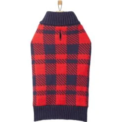 Frisco Fleece Lined Buffalo Plaid Mock Neck Dog & Cat Sweater -Frisco Pet Hub 718470 PT3. AC SS1800 V1692978164