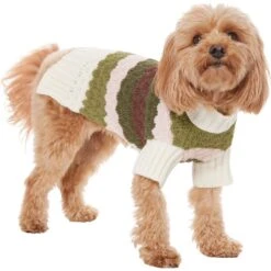 Frisco Bubble Knit Multi Striped Mock Neck Dog & Cat Sweater -Frisco Pet Hub 718854 PT2. AC SS1800 V1703184630