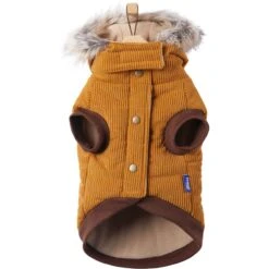 Frisco Heavy Weight Lux Corduroy Insulated Dog & Cat Coat With Fur Trimmed Hood -Frisco Pet Hub 719966 PT4. AC SS1800 V1692978846