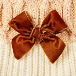 Frisco Cable Knit Dog & Cat Sweater Dress With Velvet Bow -Frisco Pet Hub 745838 PT6. AC SS1800 V1694794127