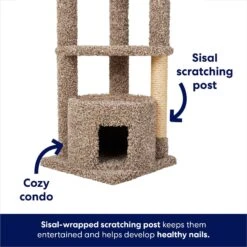 Frisco 64-in Real Carpet Wooden Cat Tree And Condo -Frisco Pet Hub 914950 PT2. AC SS1800 V1697733055