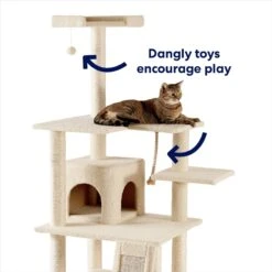 Frisco 62-in Faux Fur Cat Tree & Condo -Frisco Pet Hub 92259 PT2. AC SS1800 V1667228962
