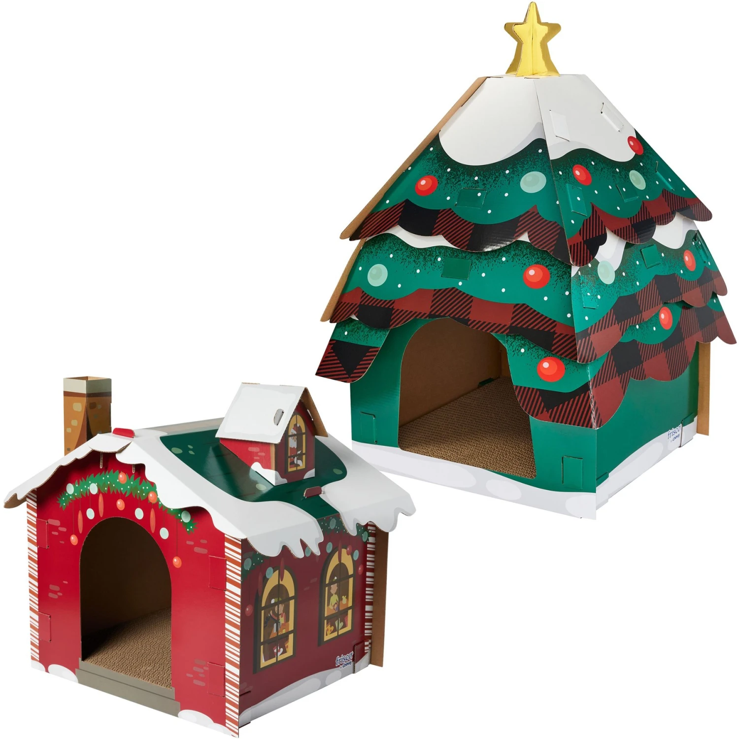 Frisco Holiday Christmas Tree Cardboard Cat House & Frisco Holiday Santa's Workshop Cardboard Cat House Frisco Holiday Christmas Tree Cardboard Cat House & Frisco Holiday Santa's Workshop Cardboard Cat House -Frisco Pet Hub 986190 MAIN. AC SS1800 V1698258056