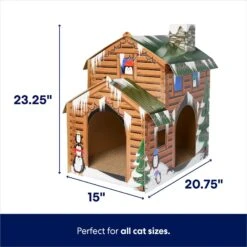 Frisco Holiday Log Cabin Cardboard Cat House & Frisco Holiday Christmas Tree Cardboard Cat House -Frisco Pet Hub 986238 PT2. AC SS1800 V1698258055